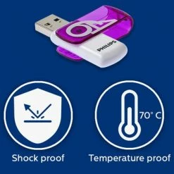 Philips Clé USB 2.0 Vivid 64 Go Blanc et violet -Autres Soldes image 5 433989