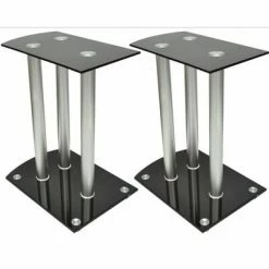 Lot de 2 reposes enceinte en aluminium et verre -Autres Soldes image 5 50139