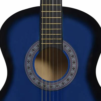 VidaXL Guitare classique de débutants et enfants Bleu 3/4 36" 5 VidaXL Guitare classique de débutants et enfants Bleu 3/4 36" – Image 5