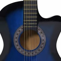 VidaXL Guitare découpée classique occidentale 6 cordes Bleu ombré 38" -Autres Soldes image 5 70134