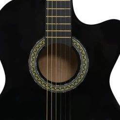 VidaXL Guitare découpée classique occidentale égaliseur 6 cordes Noir -Autres Soldes image 5 70138