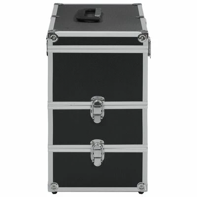 VidaXL Mallette à maquillage 37x24x40 cm Noir Aluminium 5 VidaXL Mallette à maquillage 37x24x40 cm Noir Aluminium – Image 5