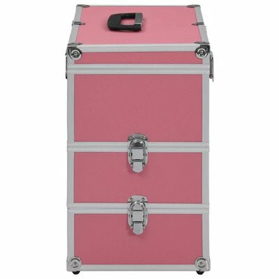 VidaXL Mallette à maquillage 37x24x40 cm Rose Aluminium 5 VidaXL Mallette à maquillage 37x24x40 cm Rose Aluminium – Image 5