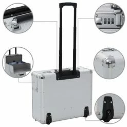 VidaXL Valise de pilote 54 x 44 x 21 cm Argenté Aluminium -Autres Soldes image 5 91843