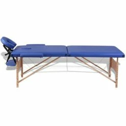 VidaXL Table pliable de massage Bleu 2 zones avec cadre en bois -Autres Soldes image 6 110075