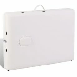 VidaXL Table pliable de massage Blanc crème 2 zones avec cadre en bois -Autres Soldes image 6 110078