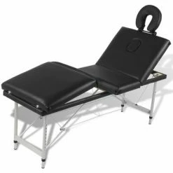 VidaXL Table pliable de massage Noir 4 zones avec cadre en aluminium -Autres Soldes image 6 110099