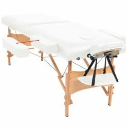 VidaXL Table de massage pliable à 2 zones 10 cm d'épaisseur Blanc -Autres Soldes image 6 110150