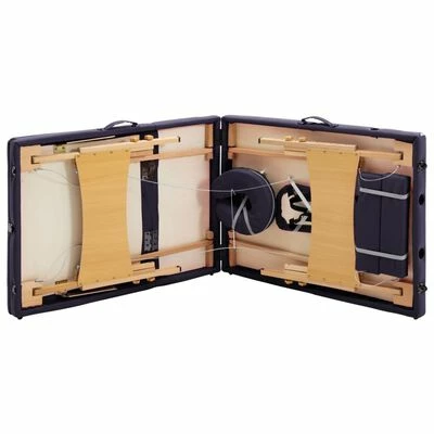 VidaXL Table de massage pliable 3 zones Bois Violet 6 VidaXL Table de massage pliable 3 zones Bois Violet – Image 6