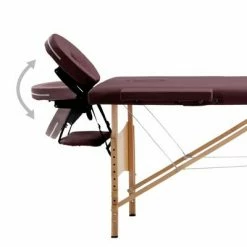 VidaXL Table de massage pliable 4 zones Bois Violet vin -Autres Soldes image 6 110193