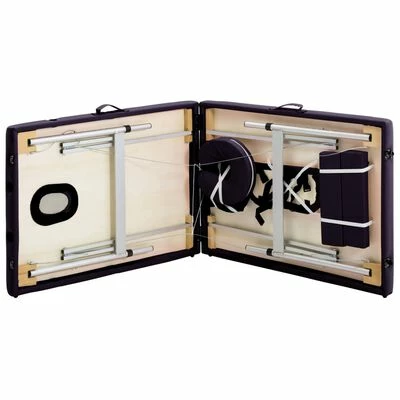 VidaXL Table de massage pliable 2 zones Aluminium Violet 6 VidaXL Table de massage pliable 2 zones Aluminium Violet – Image 6