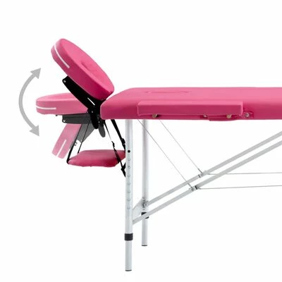 VidaXL Table de massage pliable 4 zones Aluminium Rose 6 VidaXL Table de massage pliable 4 zones Aluminium Rose – Image 6