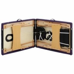 VidaXL Table de massage pliable 2 zones Bois Noir -Autres Soldes image 6 110207