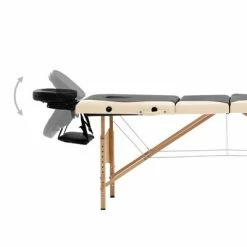 VidaXL Table de massage pliable 4 zones Bois Noir et beige -Autres Soldes image 6 110221