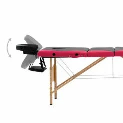VidaXL Table de massage pliable 4 zones Bois Noir et rose -Autres Soldes image 6 110224