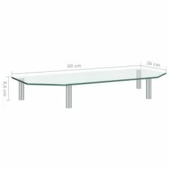 VidaXL Support de moniteur 60x26x8,6 cm Verre transparent -Autres Soldes image 6 322757