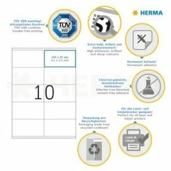 HERMA Étiquettes permanentes PREMIUM A4 105x57 mm 100 Feuilles -Autres Soldes image 6 443773