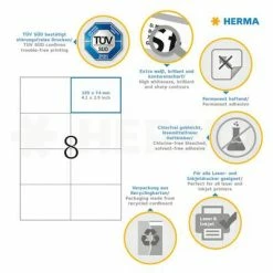 HERMA Étiquettes permanentes PREMIUM A4 105x74 mm 200 Feuilles -Autres Soldes image 6 443779