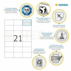 HERMA Étiquettes permanentes PREMIUM A4 70x42,3 mm 100 Feuilles -Autres Soldes image 6 443780