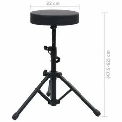 VidaXL Tabouret à tambour réglable Noir Rond -Autres Soldes image 6 70092