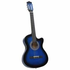 VidaXL Ensemble de guitare découpée classique 12 pcs 6 cordes Bleu 38" -Autres Soldes image 6 70135