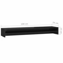 VidaXL Support de moniteur Noir brillant 100 x 24 x 13 cm Aggloméré 11 VidaXL Support de moniteur Noir brillant 100 x 24 x 13 cm Aggloméré -Autres Soldes image 6 800340