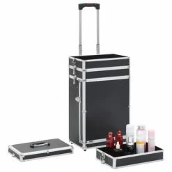 VidaXL Chariot de maquillage Aluminium Noir -Autres Soldes image 6 91812