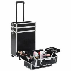 VidaXL Chariot de maquillage Aluminium Noir avec motif de crocodile 11 VidaXL Chariot de maquillage Aluminium Noir avec motif de crocodile -Autres Soldes image 6 91817