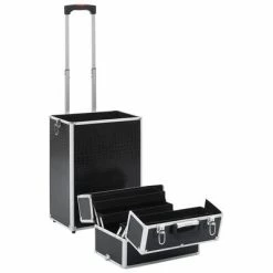 VidaXL Chariot de maquillage Aluminium Noir avec motif de crocodile -Autres Soldes image 6 91824